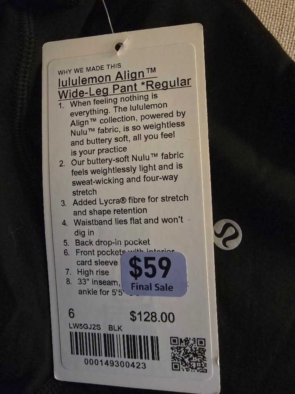 Lululemon align wide leg regular
